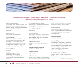 NCTJ Gold Standard Certificate o