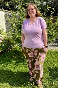 Printed Wide Leg Pull-On Trouser