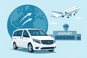 Van, Earth, and Airport Scene