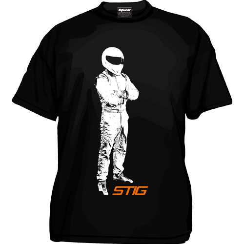Black Official Top Gear The Stig Mens T-Shirt