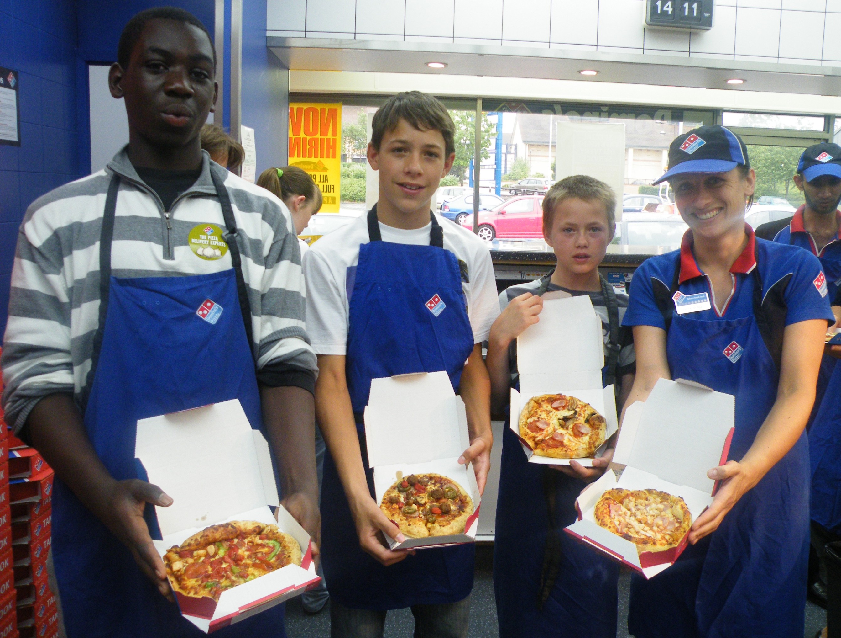 Domino’s pizza teaches ride high students.