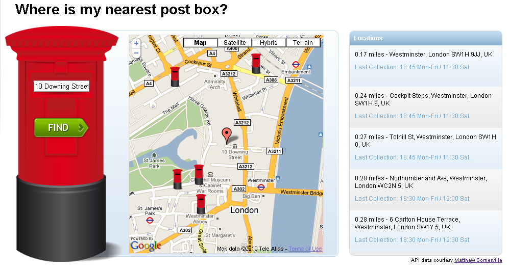 Post box map
