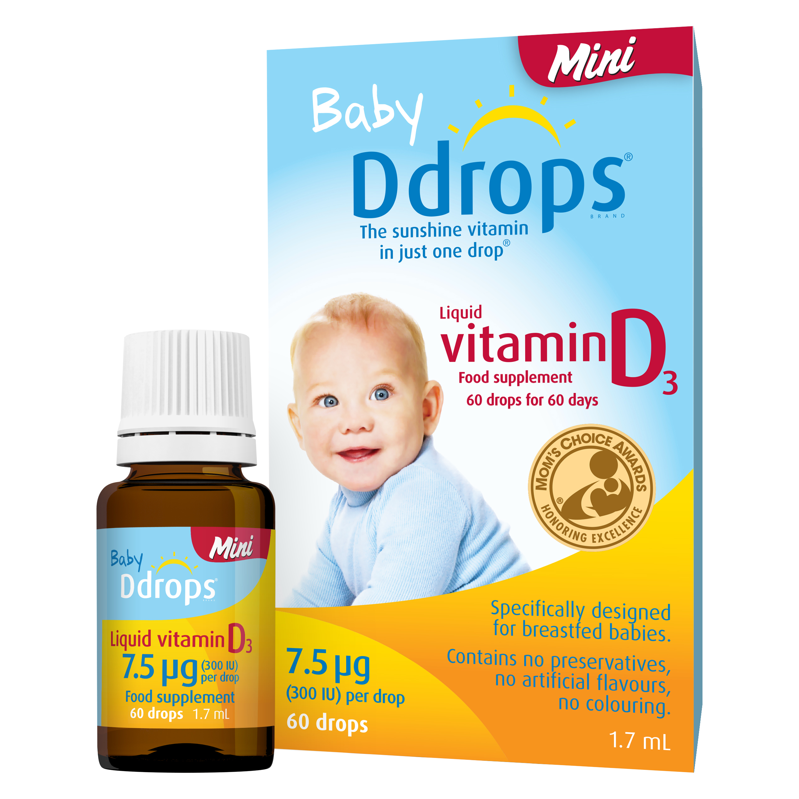 Ddrops® Unique, pure vitamin D product for babies, children, mums and