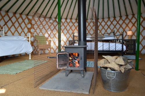 Inside one of Caalm Camp Yurts 