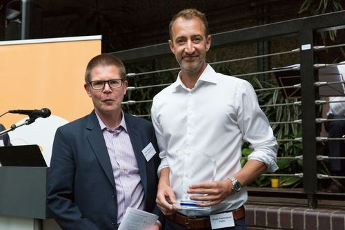 James Passingham (r), collects award