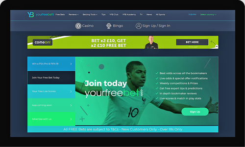 Your Free Bet Home page