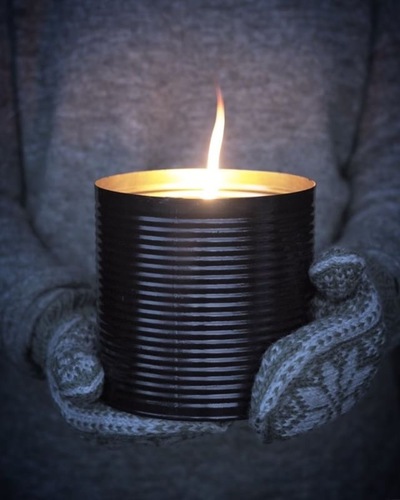 Large Black Outdoor Nordic Candle 