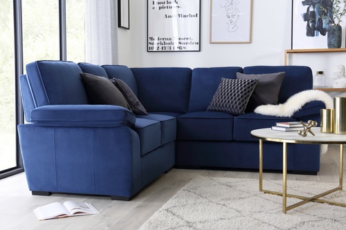 Elliot Blue Velvet Corner Sofa - &pound;999.99