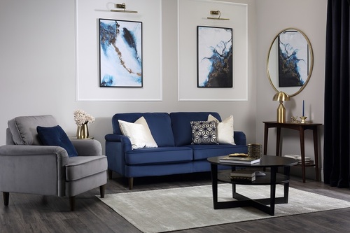Pembroke Blue Velvet Sofa - &pound;499.99