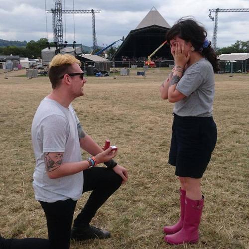 Proposal in front of the Pyramid Stage