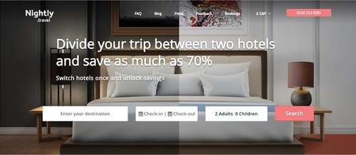 Nightly.travel hotel switching website