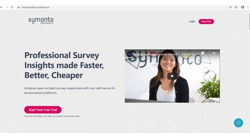 Symanto_Survey Insights_Landing page