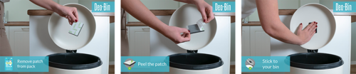 Deo-Bin food into kitchen food waste bin