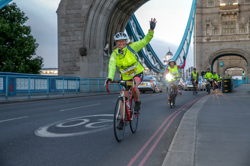 Riders over Tower Bridge