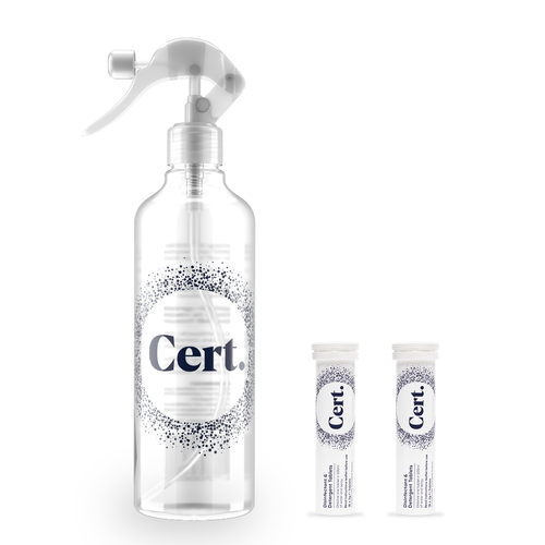 Cert.Disinfectant Spray Bottle & Tablets