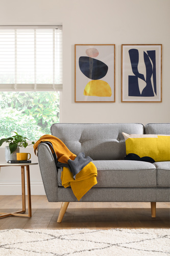 Harlow Grey Fabric Sofa