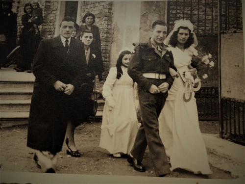 Amelia and George on their wedding day