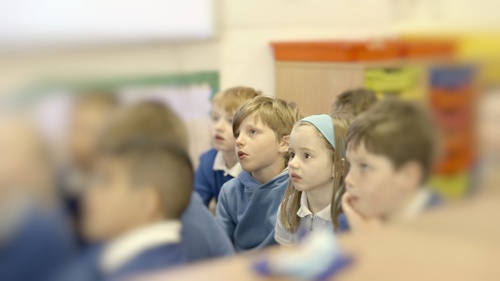 P1 pupils Forest and Sunny in class