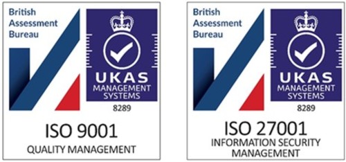 ISO 9001 &amp; 27001 logos