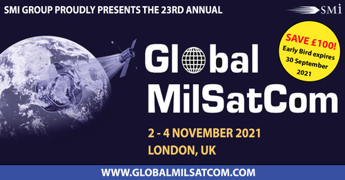 Global MilSatCom 2021 EB&pound;100 Banner