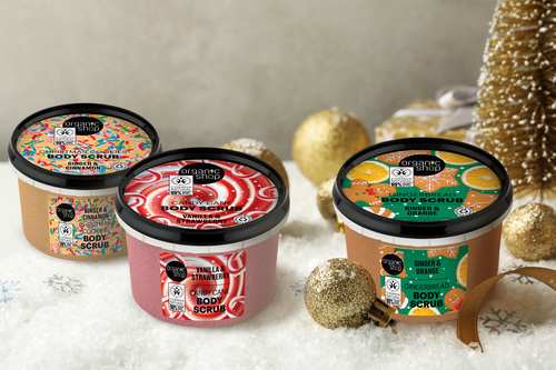 Christmas body scrubs from Organic Shop