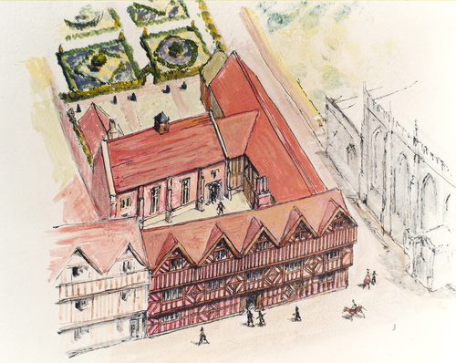 Artist impression of New Place c. 1610