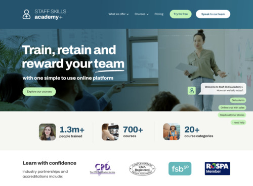 Staff Skills Academy - home page image