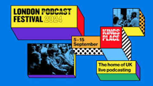 London Podcast Festival Logo with dates