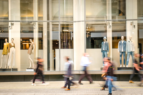 Shop window and public high street