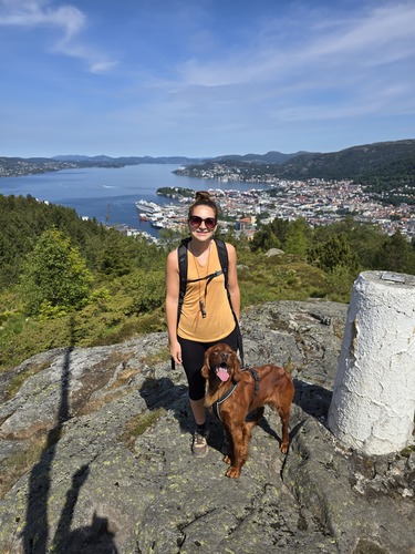 The Author with Sonja the Dog in Norway