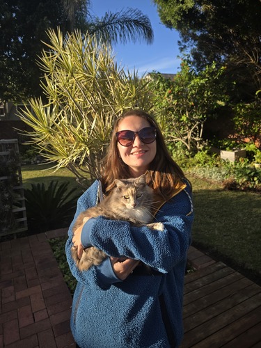 Author with Kitty the Cat