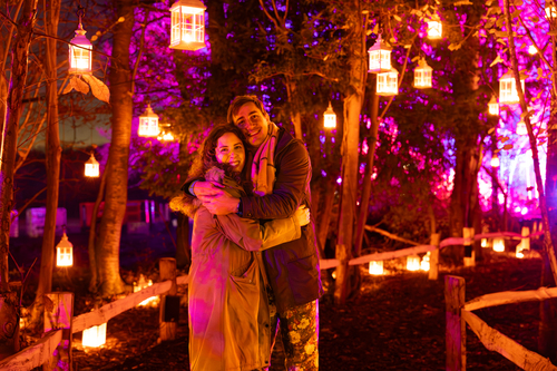 Couple Walking through Love Lane 