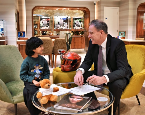 Raef at Rudell's Showroom