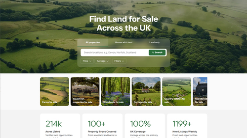 LandSale homepage and platform stats