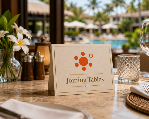 A joining table in a venue