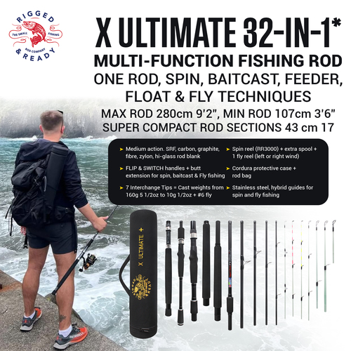 X Ultimate Fishing Rod. 32 in 1 Rod X Ultimate Fishing Rod. 32 in 1 Rod