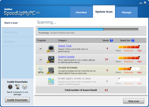 SpeedUpMyPC System Scan