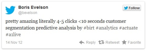 Boris Evelson Tweet on BIRT Analytics
