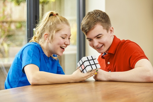 Children playing with Rubik's Spark