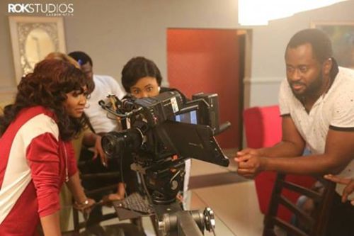 Mary Njoku filming for Rok Studios