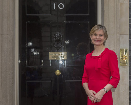 Laura Young outside No.10 Downing Street