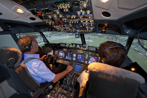 Flight Experience London cockpit shot