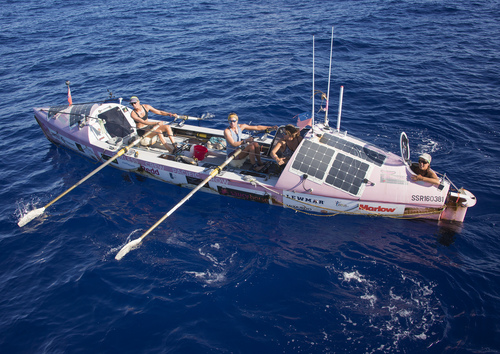 The Coxless Crew team on board Doris