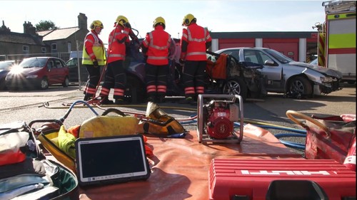 Fire crew and Panasonic rugged tablet