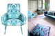 Upholstered chairs in celestial fabric