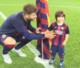 Piqué celebrates CL with his son Milan