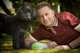 Chris Packham with dog, Scratchy